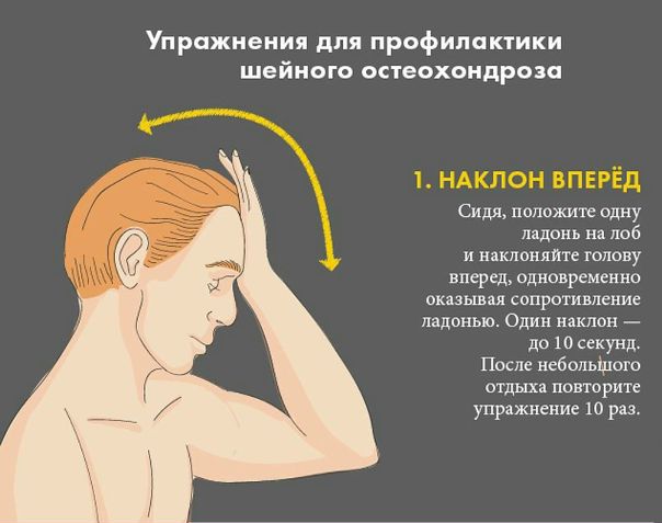 Шесть важных упражнений для профилактики шейного остеохондроза.