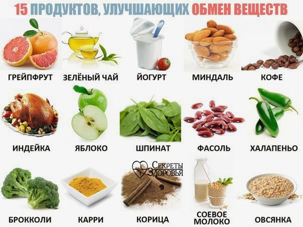 15 продуктов для улучшения обмена веществ 