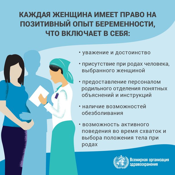 В начале 2018 года ВОЗ выпустила обновленные рекомендации по ведению физиологических родов. 